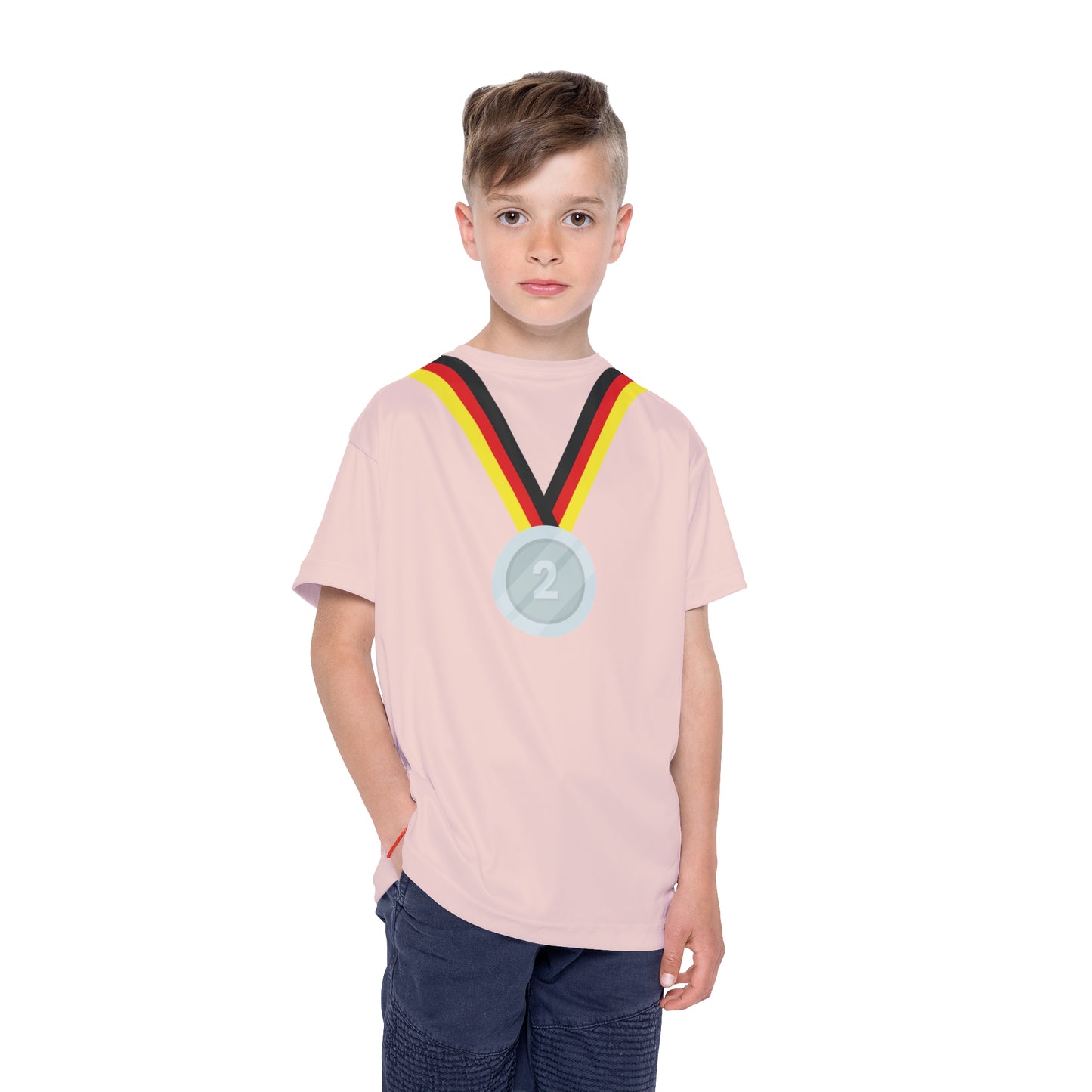 Kids Silber-Medaillen Sport Jersey