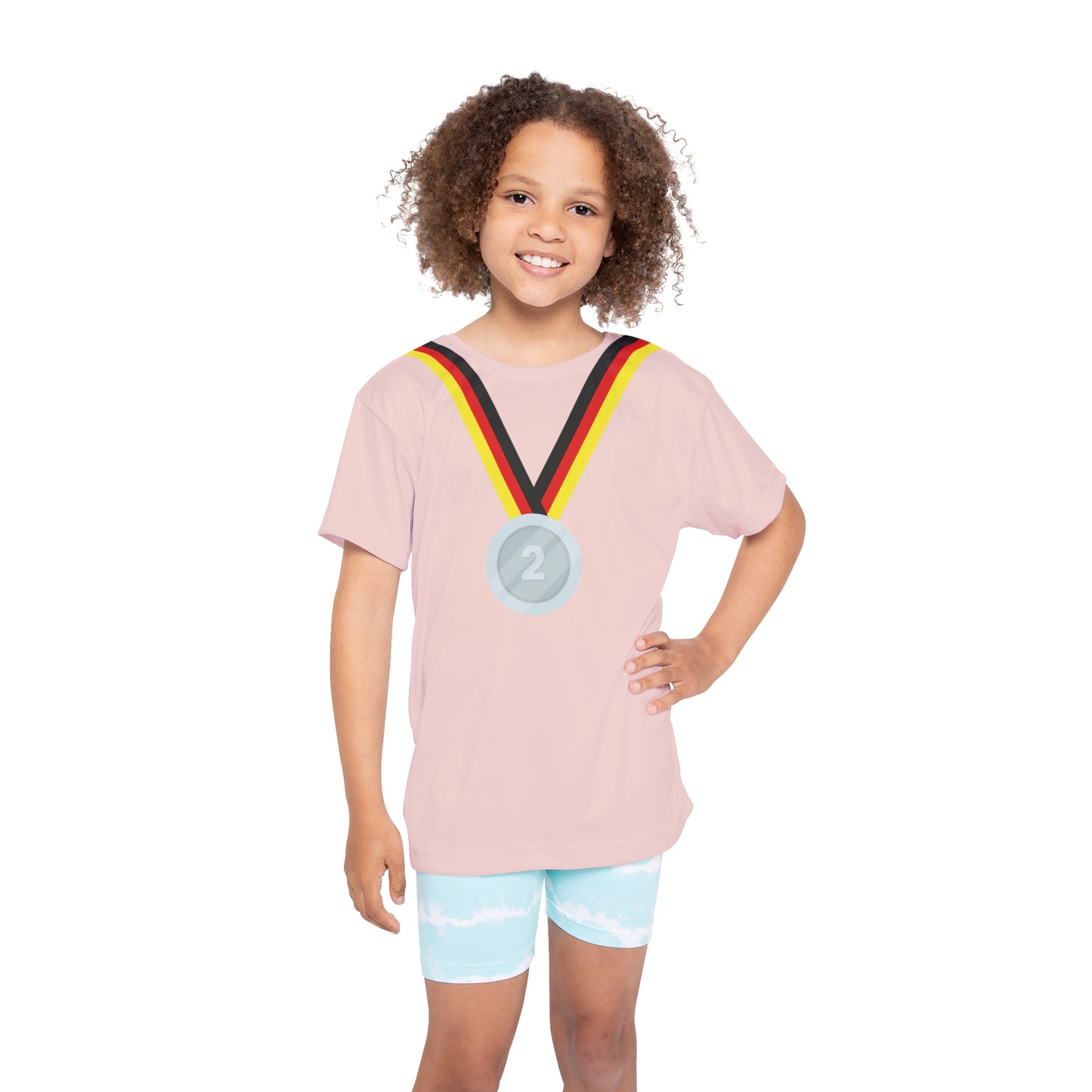 Kids Silber-Medaillen Sport Jersey